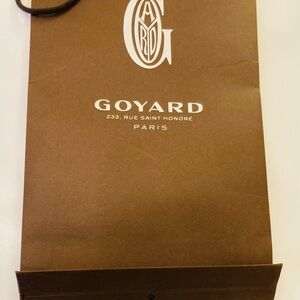 Classic Goyard Paris brown paper shopping tote bag cream logo type